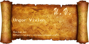 Ungor Vivien névjegykártya
